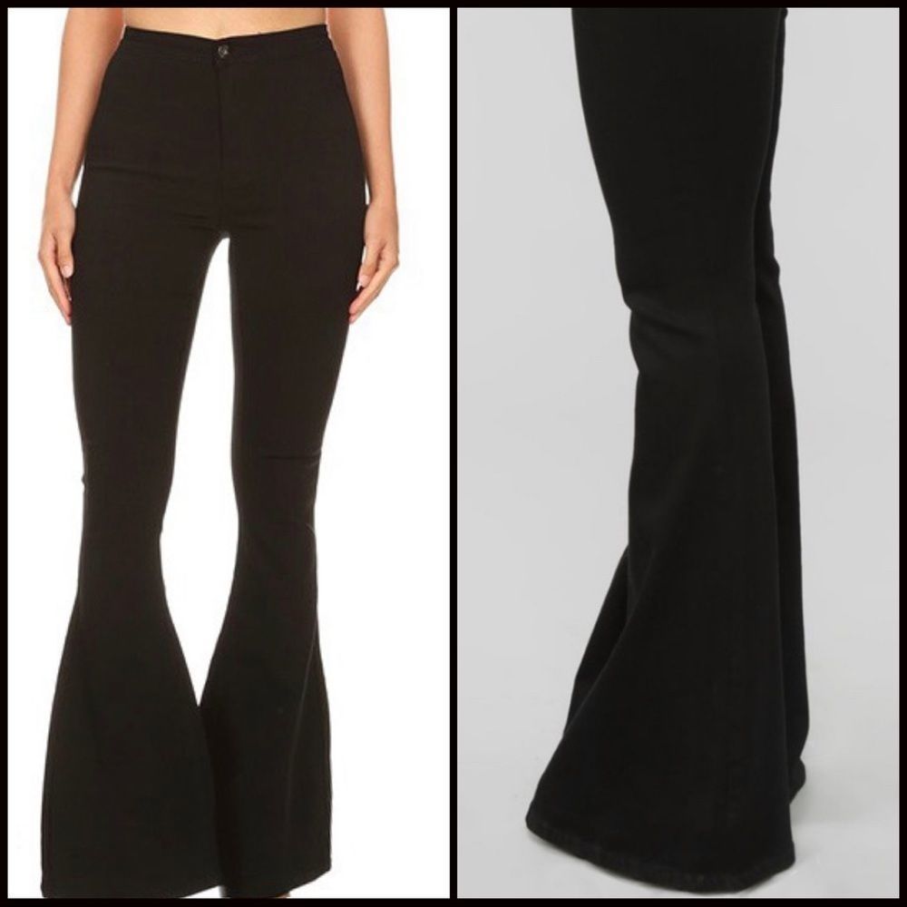 Black Bell Bottom Jeans / 34” Inseam/Super Stretch